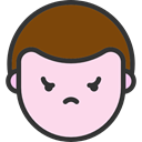 Angry, emoticons, Heads, faces, feelings, people, Boy MistyRose icon