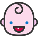 baby, Heads, smile, feelings, people, faces, emoticons, happy MistyRose icon