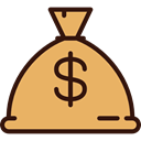 commerce, Bank, money bag, western, Dollar Symbol, Bag, Money SandyBrown icon