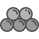 spherical, Projectile, weapons, Round Shot, Cannon DarkGray icon