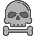 Bone, skull, Crossbone, medical, pirate DarkGray icon