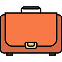 Briefcase, School Material, Book Bag, Business, Office Material, portfolio, Tools And Utensils Coral icon