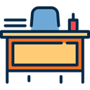 Teacher Desk, education, Chair, Classroom MidnightBlue icon