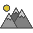 mountains, flag, Altitude, mountain, landscape, Snow, nature Black icon