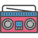 radio, technology, retro, cassette, vintage, musical, Radio Box, music DarkSlateGray icon