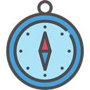 Direction, Cardinal Points, Tools And Utensils, location, compass, Orientation PaleTurquoise icon