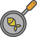 Camping, kitchenware, Pan, Tools And Utensils, Cooking, fish DarkGray icon