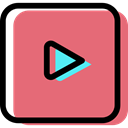 Play button, Multimedia, Orientation, Multimedia Option, Arrows, next, skip, directional LightCoral icon