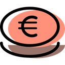 payment method, Cash, investment, Business, Money, Euro, banking LightSalmon icon