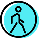 Circular, signs, Obligatory, traffic sign, pedestrian Turquoise icon