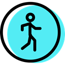 pedestrian, signs, traffic sign, Circular, Obligatory Turquoise icon
