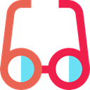 optical, Ophthalmology, vision, eyeglasses, reading glasses, Glasses, Tools And Utensils Crimson icon