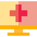 Computer, hospital, monitor, medical, screen DarkSalmon icon