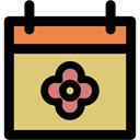 Calendar, Flower, spring, day BurlyWood icon