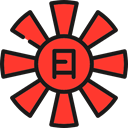 signs, Asian, japan, symbol, sun, oriental OrangeRed icon