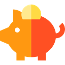 piggy bank, Business, savings, Bank, banking, Cash DarkOrange icon