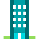 Office Block, town, office, Building, buildings, Architectonic, urban, city Teal icon
