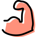Weightlifter, Arm, weightlifting, sports, gym, Muscles, Gestures, Gymnast LightSalmon icon