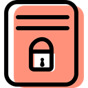 padlock, education, paper, documents, Archive, cancel, interface, document, File, security LightSalmon icon