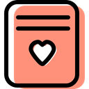 File, Archive, education, Favorite, documents, Heart, paper, interface, document LightSalmon icon