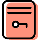 File, Archive, password, documents, document, education, interface, paper LightSalmon icon