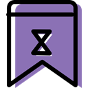 Badge, signs, shapes, interface, bookmark, insignia MediumPurple icon