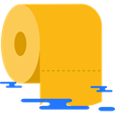 toilet paper, bathroom, hygiene Orange icon