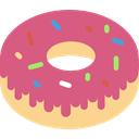 food, sweet, doughnut, Dessert, sugar PaleVioletRed icon