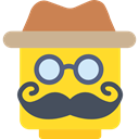 Man, hat, person, moustache, people, Gentleman, persons, male, Lego, interface, Elegant Gold icon