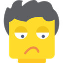 baby, feelings, Emotions, Lego, Face, Sceptic, interface Gold icon