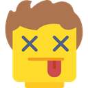 Face, Emoticon, Dead, Lego, people, head, interface Gold icon