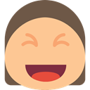 Emoticon, smiley, Face, happy, emoticons, smiling, Haw Emoji Stroke, laughing, interface NavajoWhite icon