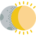 weather, space, Covering, partial, sun, Eclipse, Moon, Eclipses, Partially, Astral Khaki icon