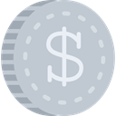 Cash, Dollar, Money, coin, Business, Currency Silver icon