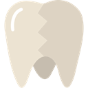 Broken, tooth, Caries, medical, Decay, Dentist LightGray icon