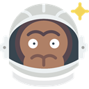 Astronaut, space suit, Aqualung, Astronomy, equipment, galaxy, space, monkey, Animals RosyBrown icon