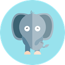 Animals, elephant, zoo, wildlife, Animal Kingdom LightBlue icon