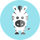 Zebra, zoo, wildlife, Animal Kingdom, Animals LightBlue icon