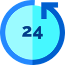 Clock, Wait, Tools And Utensils, counterclockwise, 24 Hours, Time Left, hour PaleTurquoise icon