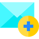 Multimedia, Add, envelope, Note, mail, Message, Email Turquoise icon