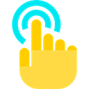 touch screen, tap, Hand, Gestures, Finger, Multimedia Option SandyBrown icon