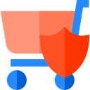 online store, commerce, Shopping Store, shopping cart, Cart, Supermarket, security OrangeRed icon