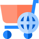 World Grid, Cart, Earth Grid, shopping cart, Shopping Store, international, commerce, online store, Supermarket LightSalmon icon