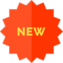 sticker, Design, Badges, new, Badge, signs, star, shapes OrangeRed icon