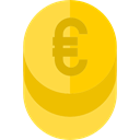 Cash, Currency, Bank, Business, commerce, Money, banking, Euro, coin Gold icon
