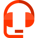 Microphone, customer service, Headset, earphones, Videocall, Headphones, technology OrangeRed icon