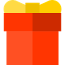 surprise, gift, birthday, Christmas Present OrangeRed icon