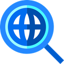 World Grid, search, magnifying glass, Loupe, Earth Grid, global DodgerBlue icon