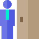 Door, worker, Business, stick man, employee, Retirement RosyBrown icon