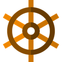Boat, helm, ship, sailing, transport, navigation SaddleBrown icon
